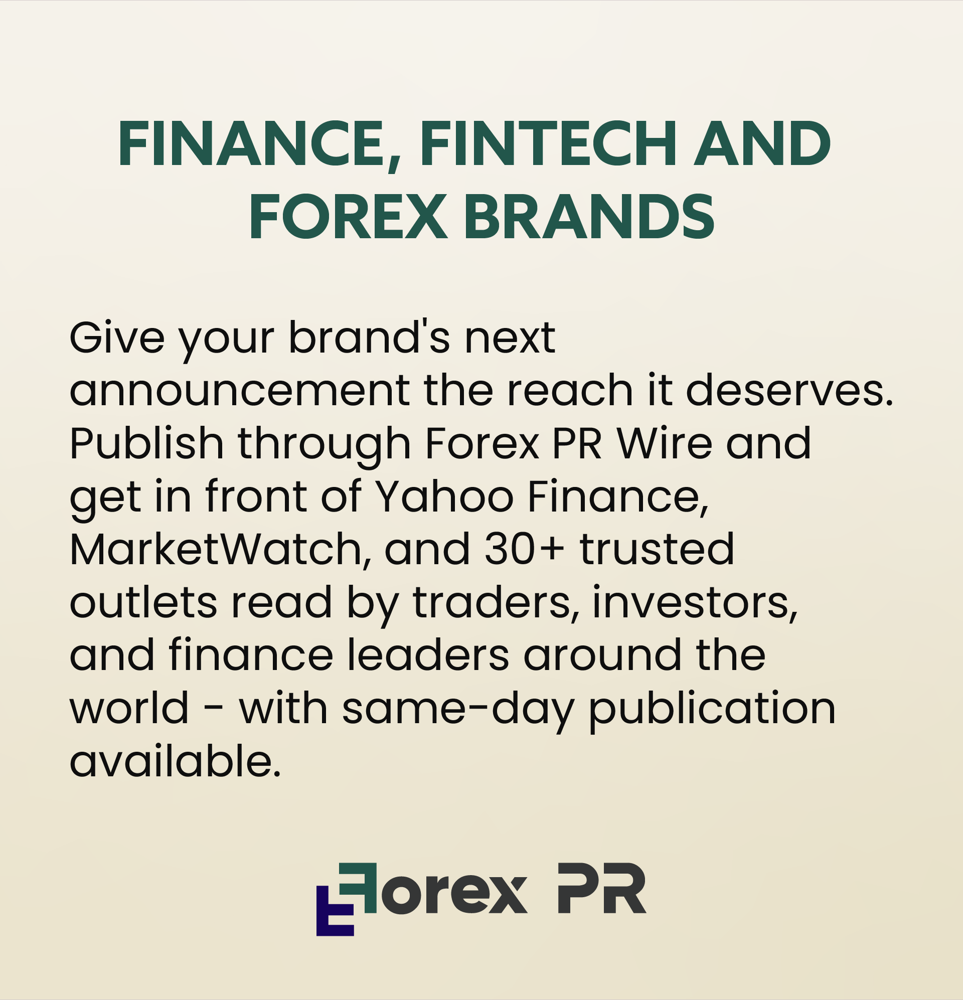 finance, Forex, or Fintech news pr packages