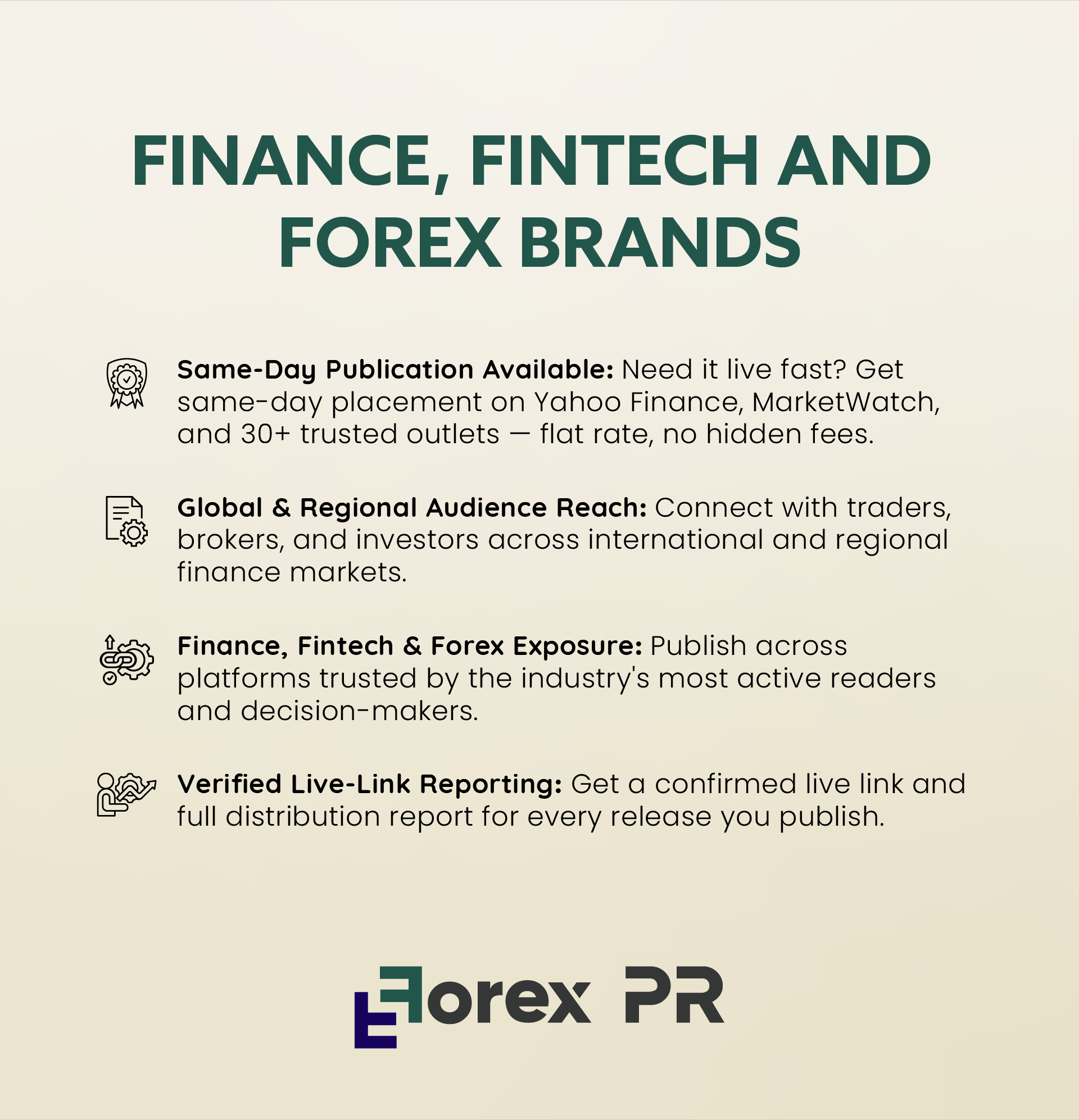 finance, Forex, or Fintech press release packages