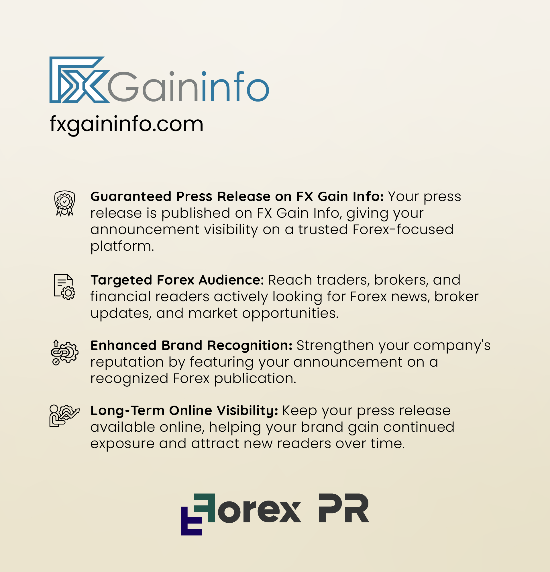 press release on fx gain info